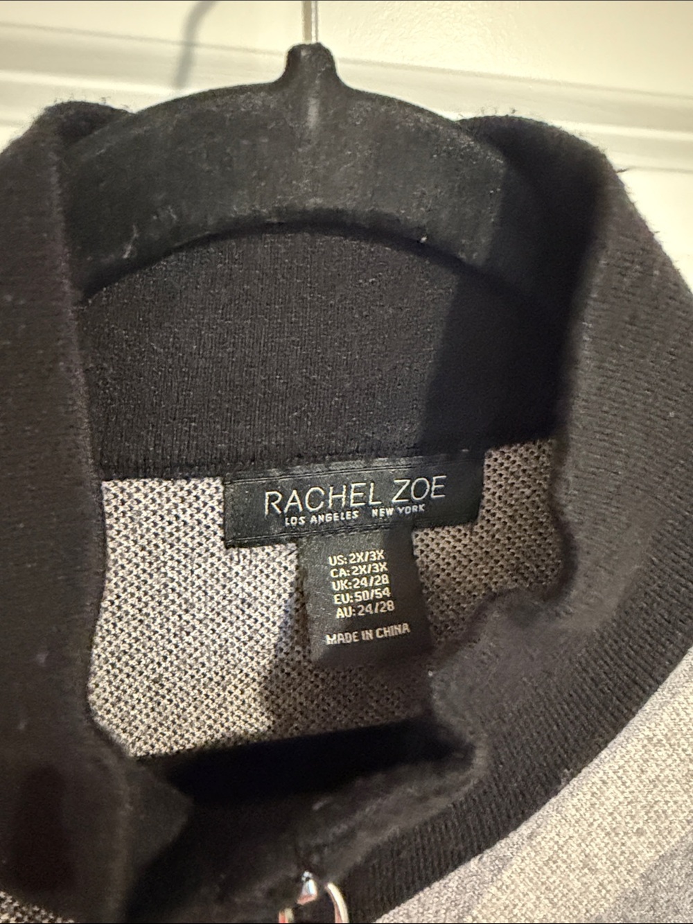 Rachel Zoe Charcoal and Light Gray Check Poncho - Picture 6 of 6